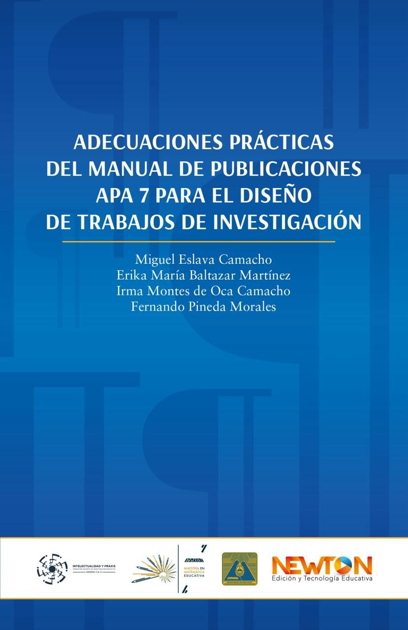Portada del libro Adecuaciones Prácticas del Manual de Publicaciones APA 7 para  diseño de trabajos de investigación de Eslava Camacho Miguel et al.